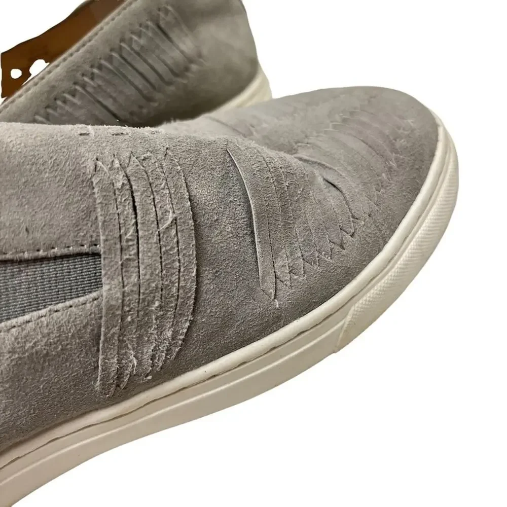 VINCE CAMUTO BEYZA Genuine Leather Gray Woven Suede Flats Loafers Shoes sz 8 M